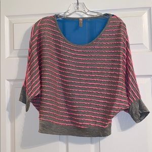 Cocolove Grey wNeon Pink Stripes & Sheer Blue Back